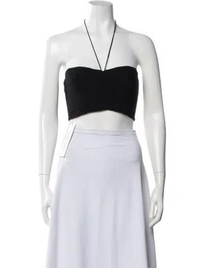 Pre-owned Staud Halterneck Sleeveless Crop Top In White
