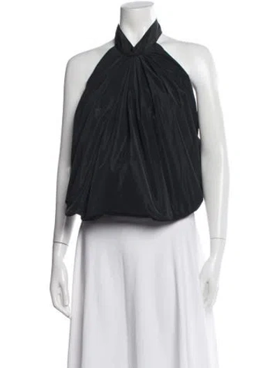 Pre-owned Staud Halterneck Sleeveless Top In Black