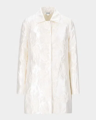 Staud Halton Metallic Brocade Jacket In White