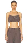 Staud Hammock Top In Dark Oak Micro Stripe