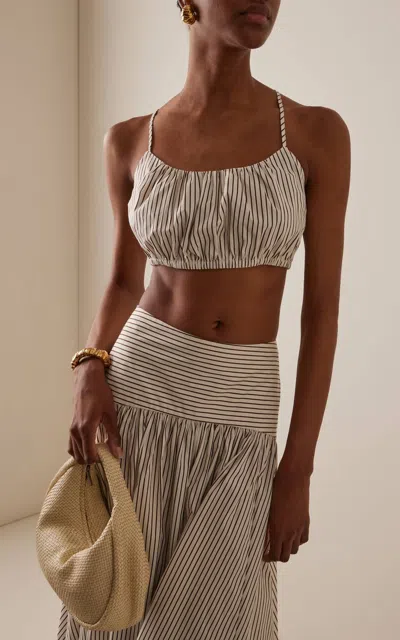 Staud Hammock Top In Ivory/dark Chocolate