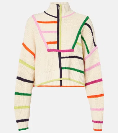STAUD HAMPTON CROPPED COTTON-BLEND SWEATER