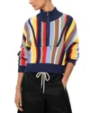 Staud Cropped Hampton Sweater Market Stripe