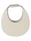 Staud Crescent-shaped Cream Leather Mini Moon Bag In White
