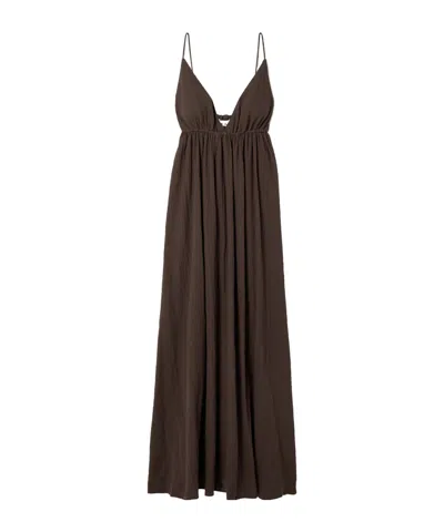 Staud Hanna Dress In Brown
