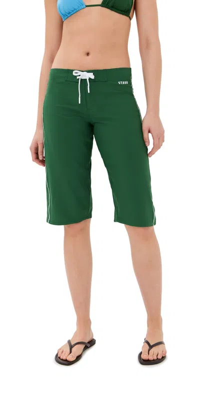 Staud Harbor Board Shorts Jungle/white