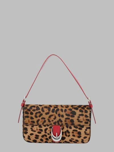 Staud Harlow Animal Print Leather Mini Shoulder Bag In Animalier