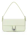 Staud Harlow Buckle Crinkled Leather Shoulder Bag In Pale Jade
