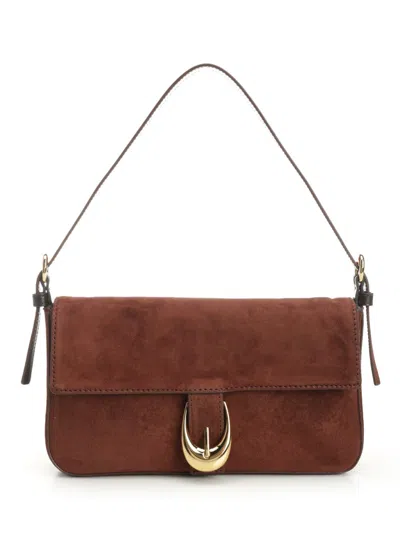 Staud Harlow Bag Suede Shoulder Bags Brown