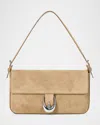 Staud Harlow Buckle Suede Shoulder Bag