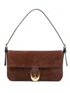 Staud Harlow Buckled Suede Shoulder Bag