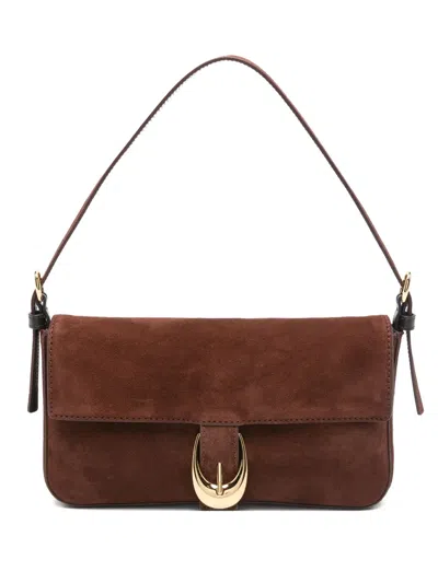 Staud Harlow Buckled Suede Shoulder Bag