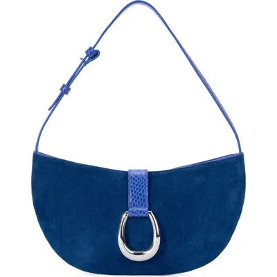 Staud Harlow Crescent Leather Shoulder Bag In Pattern
