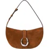 Staud Harlow Crescent Leather Shoulder Bag In White