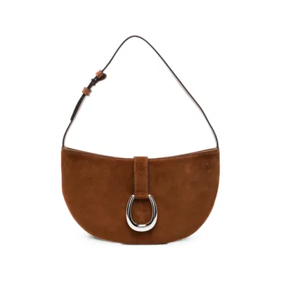 Staud Harlow Horseshoe-buckle Shoulder Bag In Brown