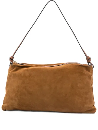 Staud Harlow Knotted-strap Suede Shoulder Bag