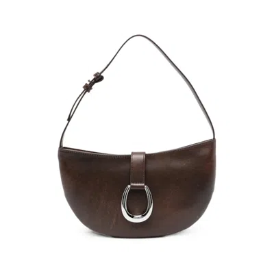 Staud Harlow Leather Shoulder Bag In Brown