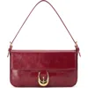 Staud Harlow Leather Shoulder Bag In Burgundy
