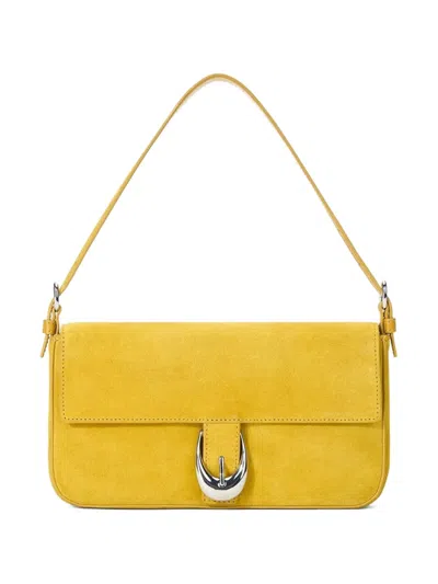 Staud Harlow Leather Shoulder Bag In Yellow