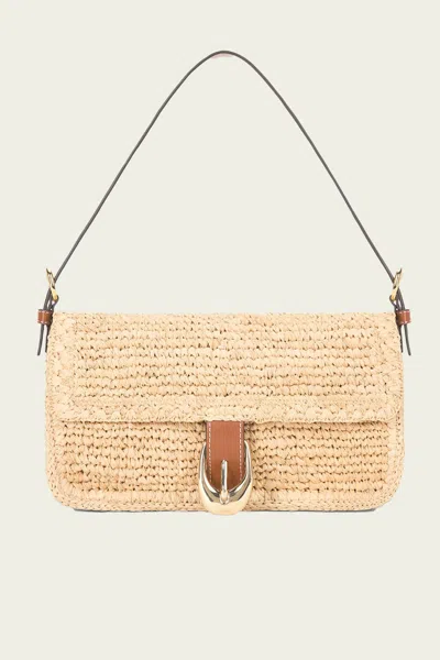 Staud Harlow Raffia Bag In Natural Tan