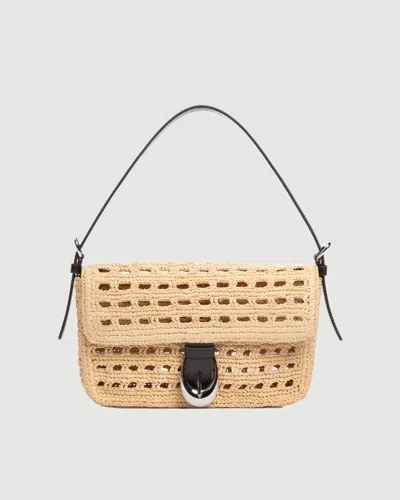 Staud Harlow Raffia Bag Natural Tan In Brown