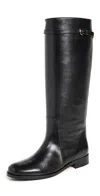 Staud Harlow Leather Knee Boots In Black