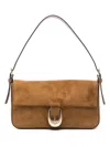Staud Shoulder Bag With Adjustable Strap And Gold-tone Hardware In Brown