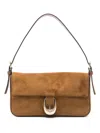 Staud Shoulder Bag With Adjustable Strap And Gold-tone Hardware In Brown