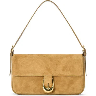 Staud Harlow Suede Shoulder Bag In Brown