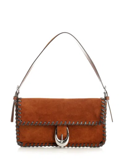Staud Harlow Suede Bag Shoulder Bags Brown