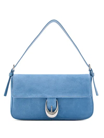 Staud Harlow Suede Shoulder Bag In Blue