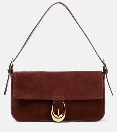 Staud Harlow Suede Shoulder Bag In Brown