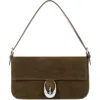 Staud Harlow Suede Shoulder Bag In Gray