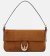 Staud Shoulder Bag With Adjustable Strap And Gold-tone Hardware In Brown