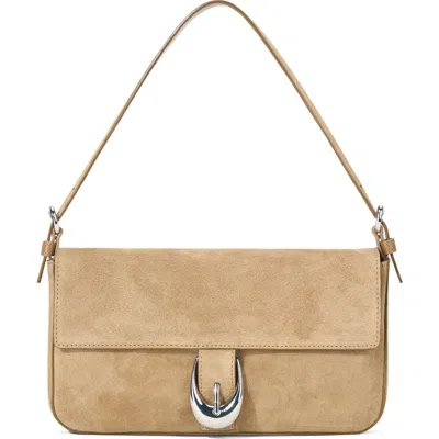 Staud Harlow Suede Shoulder Bag In Sand