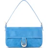 Staud Harlow Suede Shoulder Bag In  Blue