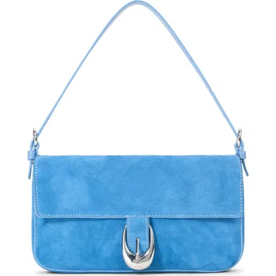 Staud Harlow Suede Shoulder Bag In  Blue