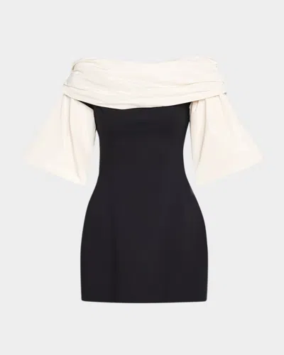 STAUD HARPER OFF-SHOULDER MINI DRESS