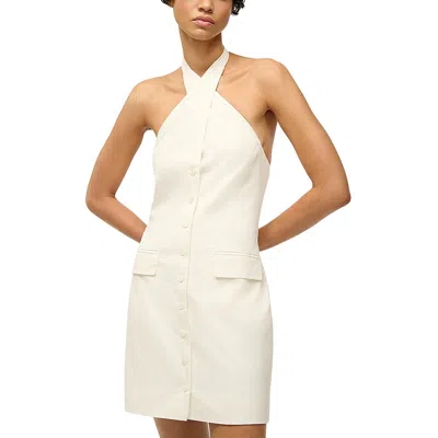 STAUD HAVEN WOMENS HALTER FAUX POCKETS SHIFT DRESS