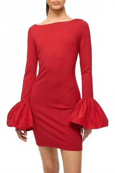 Staud Hawthorne Dress In Rouge In Multi