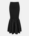 Staud Hawthorne Mermaid-hem Midi Skirt In Black