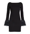 Staud Women's Hawthorne Chiffon Bell-sleeve Minidress In Black