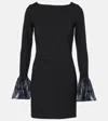 Staud Hawthorne Organza-trimmed Minidress In Schwarz