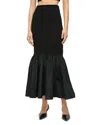 Staud Hawthorne Midi Flared Skirt In Black