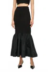 Staud Hawthorne Midi Flared Skirt In Black