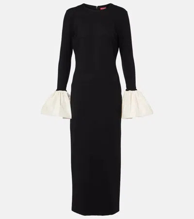 STAUD HAWTHORNE TAFFETA-TRIMMED MAXI DRESS