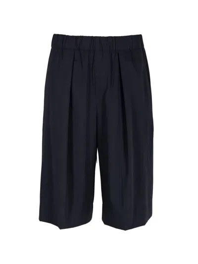 Staud Hayes Pleated Shorts In Blue