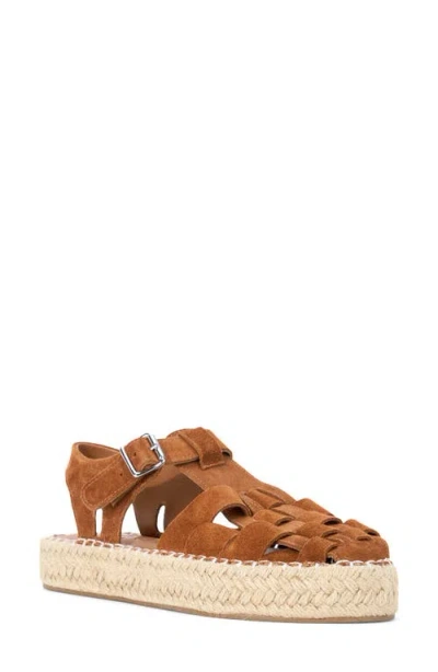 Staud Hemingway Fisherman Espadrille Sandal In Brown