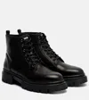 Staud Henry Leather Combat Boots In Black