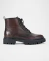 Staud Henry Leather Combat Boots In Brown